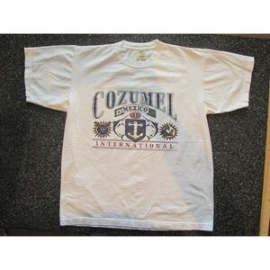 Lanza Shirt Mens Large White Cozumel Mexico International Graphic Tee Travel